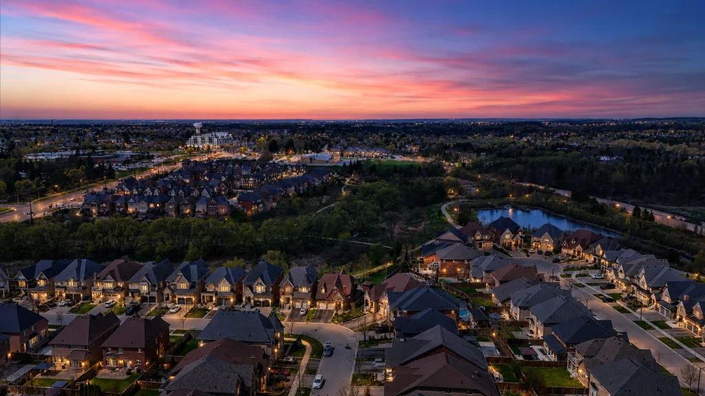 Family homes in a King City neighbourhood