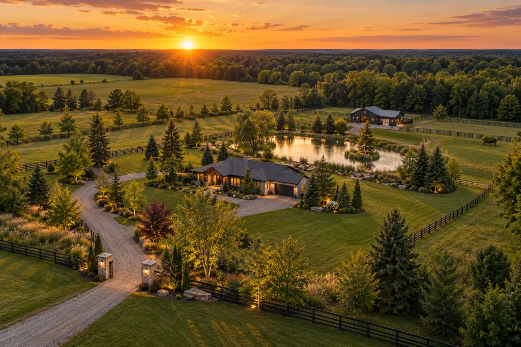 Nobleton estate home with mature trees