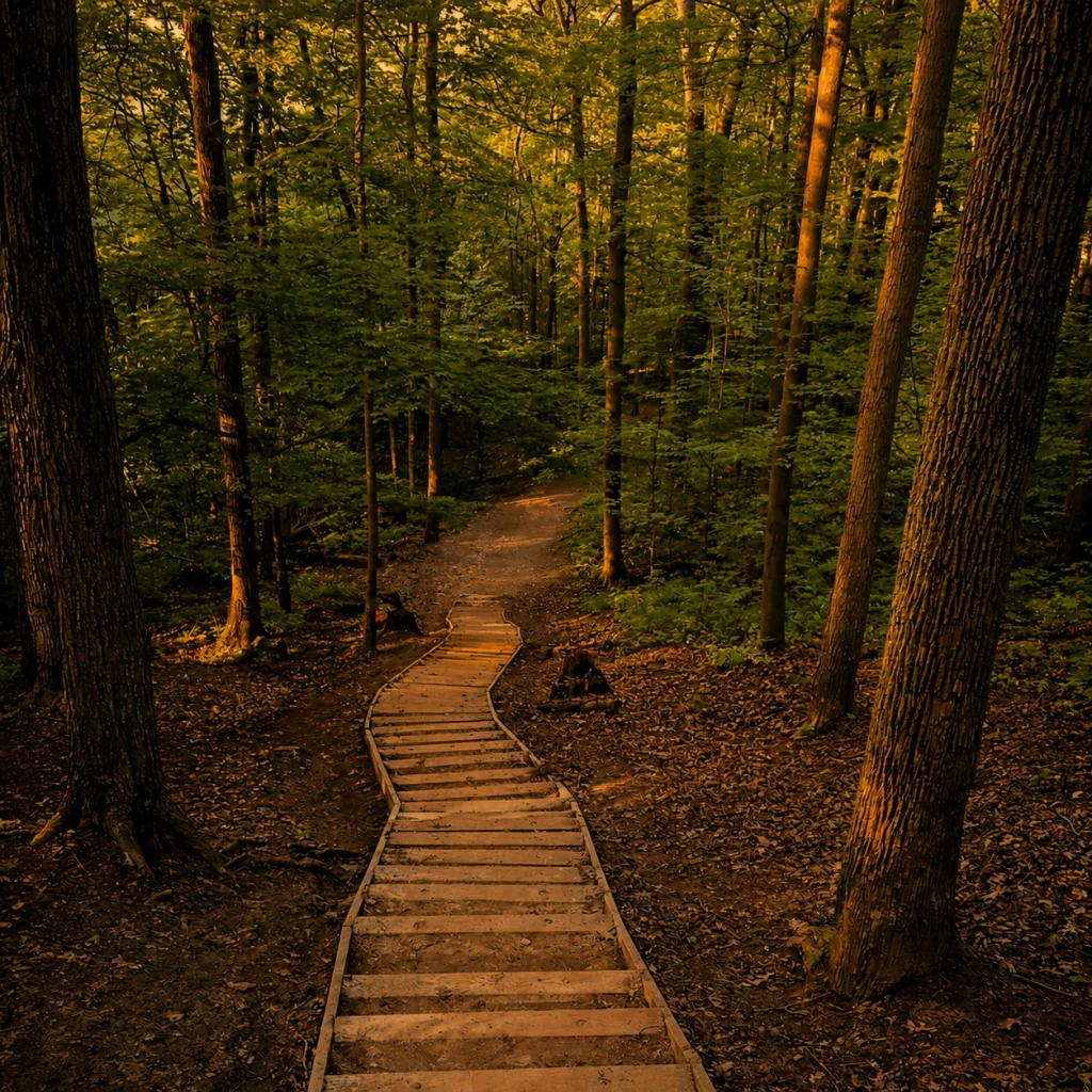 Forest walking trail in King City